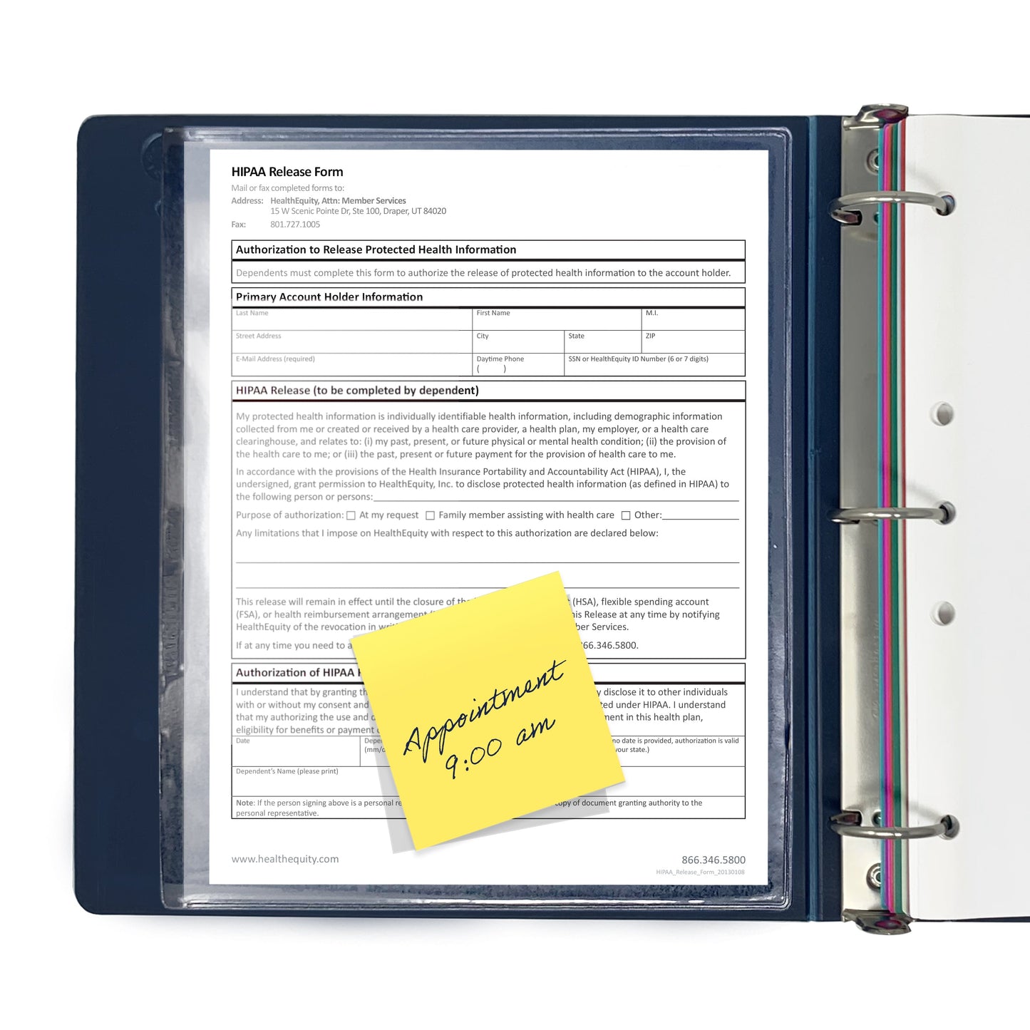 Full Page Self Adhesive Binder Pockets