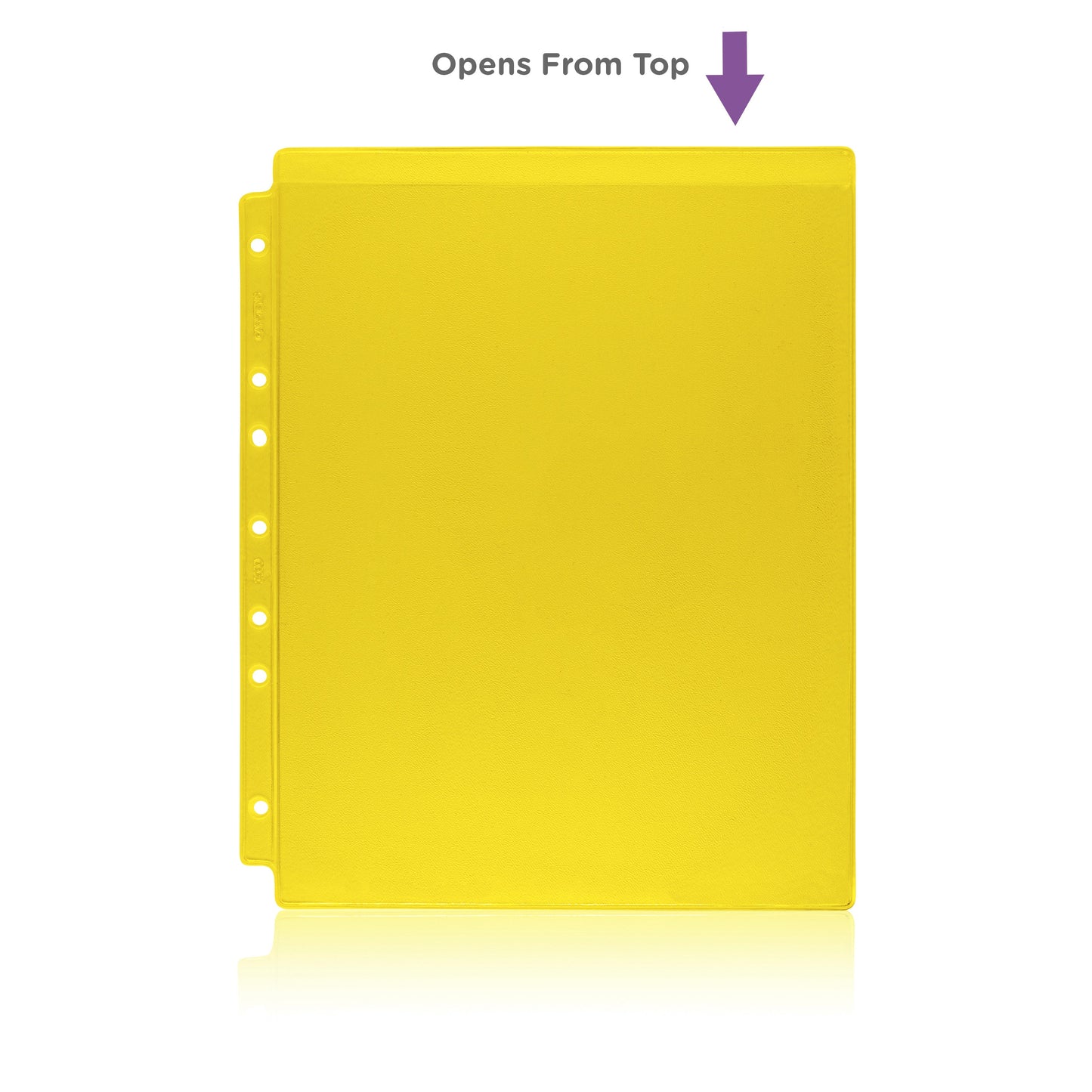 Yellow Tinted Sheet Protectors for Side Opening Ring Binders, Top Loading