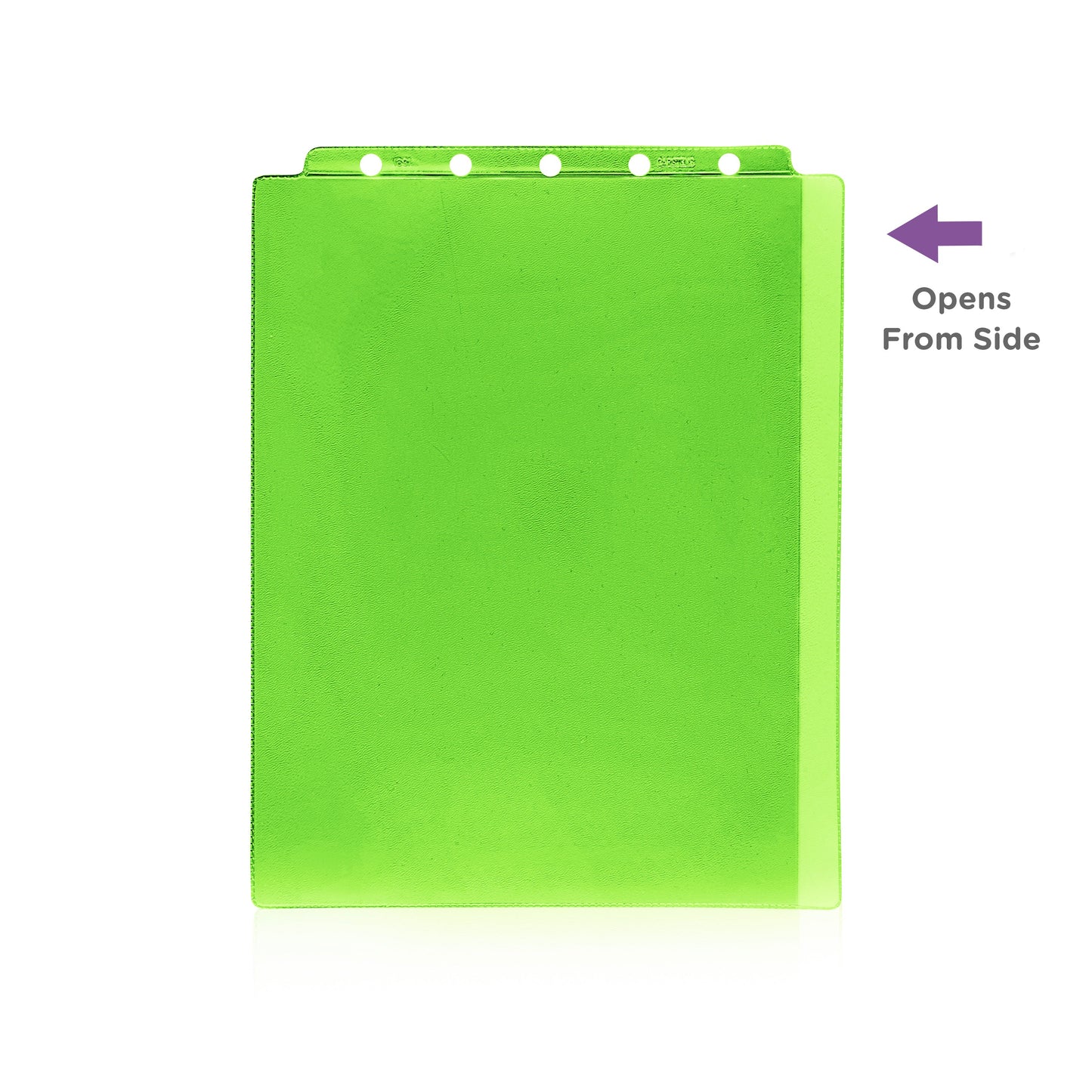 Green Sheet Protectors for Top Opening Ring Binders, Side Loading