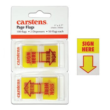 Sign Here Sticky Index Tabs